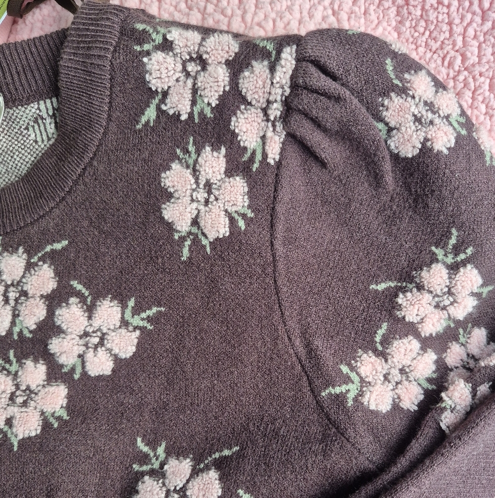 Floral Knit Cardigan Sweater - Picture 5 of 7